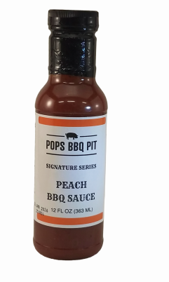 Pops BBQ Pit Signature Peach BBQ Sauce 12 oz.