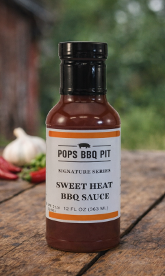 Pops BBQ Pit Signature Sweet Heat BBQ Sauce 12 oz.