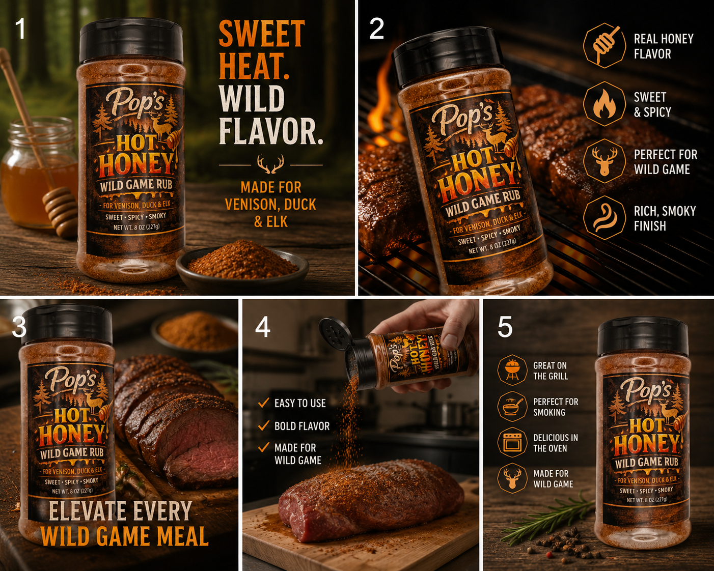 Hot Honey Deer Jerky Collection