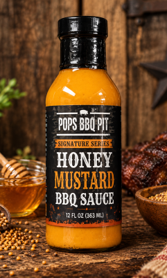 Pops BBQ Pit Signature Honey Mustard BBQ Sauce 12 oz.